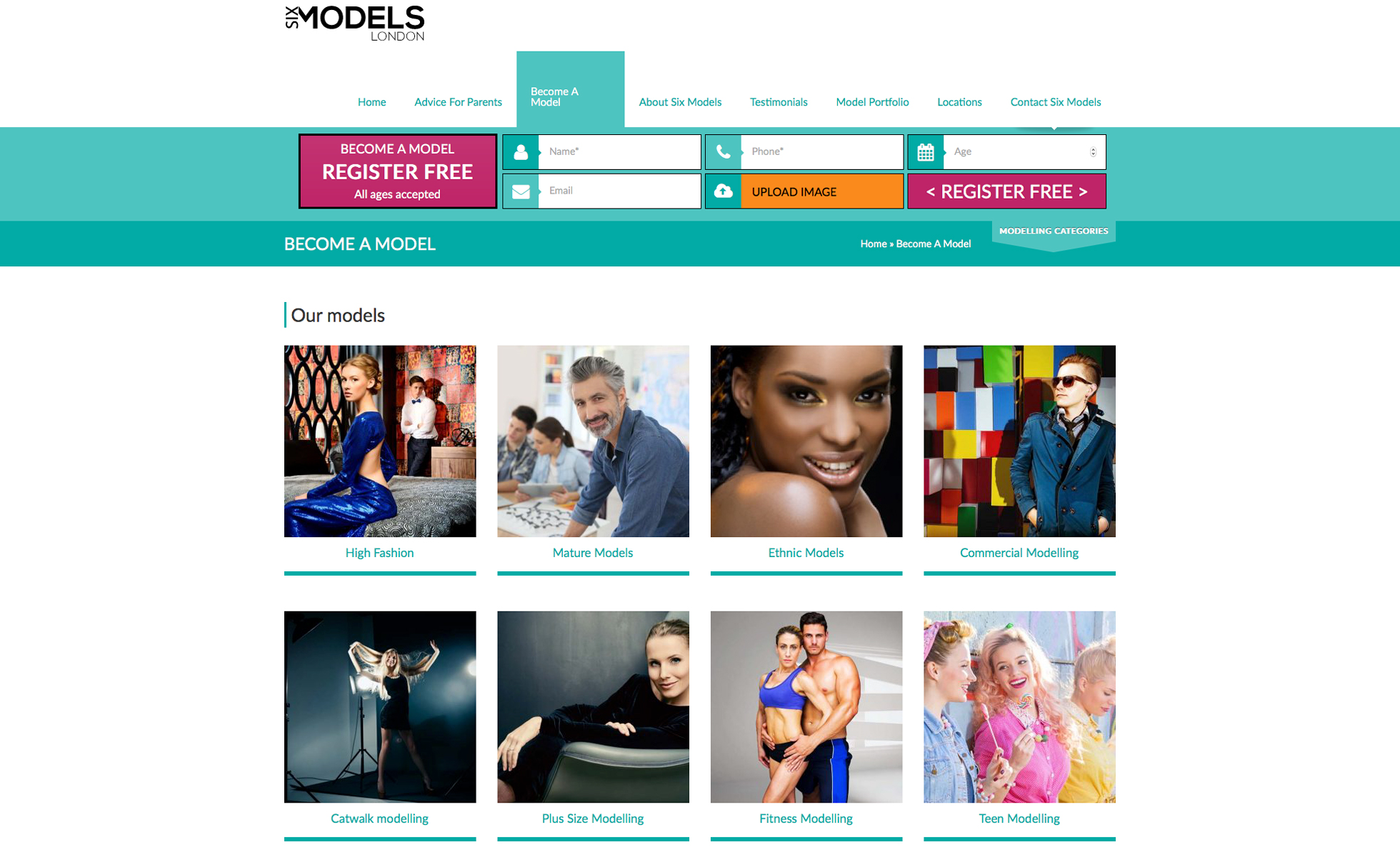 six models website image 3